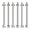 Uxcell M10 X 140mm Hex Head Screws Bolts Nuts Flat Lock Washers Kits 304 Stainless Steel Fully Thread Hexagon 6 Sets