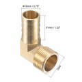 Uxcell Brass Hose Barb Fitting Elbow 19mm X G3 4 Male Thread Right Angle Pipe Connector With Stainless Steel Clamp