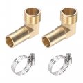 Uxcell Brass Hose Barb Fitting Elbow 19mm X G3 4 Male Thread Right Angle Pipe Connector With Stainless Steel Clamp