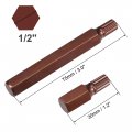 Uxcell Combination Hex Torx And Spline Socket Bits Set 1 2 3 8 Square Drive Cr-v Adaptor S2 Steel Bit With Metal Storage Box