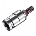 Uxcell Combination Hex Torx And Spline Socket Bits Set 1 2 3 8 Square Drive Cr-v Adaptor S2 Steel Bit With Metal Storage Box