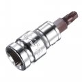 Uxcell Combination Hex Torx And Spline Socket Bits Set 1 2 3 8 Square Drive Cr-v Adaptor S2 Steel Bit With Metal Storage Box