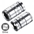Uxcell Combination Hex Torx And Spline Socket Bits Set 1 2 3 8 Square Drive Cr-v Adaptor S2 Steel Bit With Metal Storage Box
