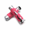 Httmt Mt291-007-1 Flame Hand Grip Compatible With Kawasaki Drifer Nomad Classic 800 1500 1600 Vulcan 2000 Pink