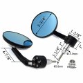 Httmt- Round Cnc Big 7 8 Handle Bar End Rearview Side Mirror Compatible With Most Motorcycle Model 22mm Standard Bars P N