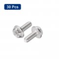 Uxcell M3x8mm Phillips Hex Head Flange Bolts 30pcs 304 Stainless Steelagon Hex Machine Screws