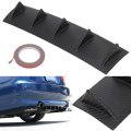 1pc Rear Lower Bumper Lip Diffuser Spoiler 5 Shark Fin Style Pp Glossy Carbon Look For Universal 