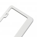 Uframe Stainless Steel License Plate Frame Holder 2 Screw Holes W Adjustable Space White