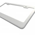 Uframe Stainless Steel License Plate Frame Holder 2 Screw Holes W Adjustable Space White