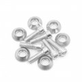6 Pcs 6mm Thread Silver Tone Aluminum Alloy Motorcycle License Plate Frame Bolts Screws 