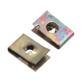 30pcs 6mm Hole Dia Metal Retainer Door Pannel Screw U-type Clips Rivets For Automobile 