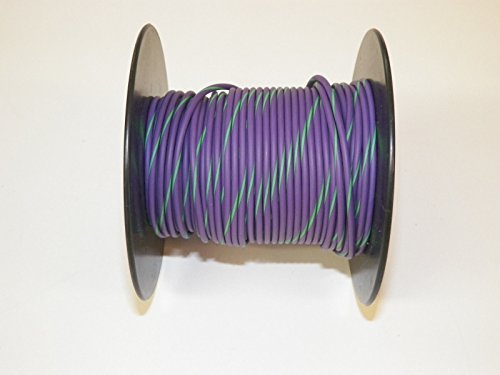 Violet Green Striped 18 Ga Awg Gxl Wire 100 Spool For Automotive Truck Motorcycle Rv General Purpose Copper 94 O D Abrasion