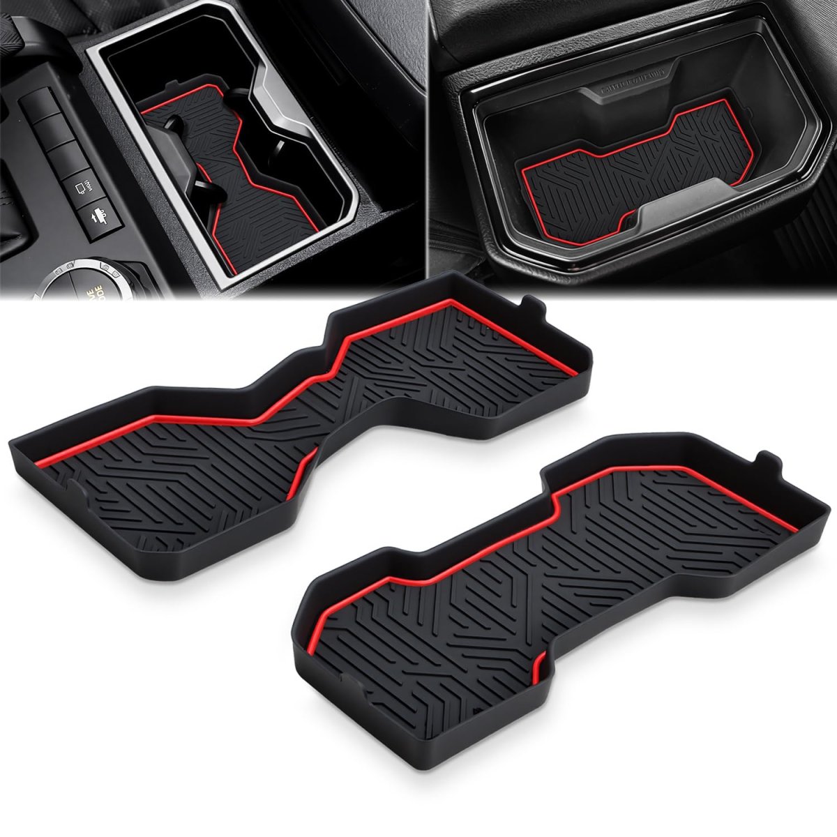 Cup Holder Inserts For 2024 2025 2026 Toyota Tacoma Silicone Center Console And Rear Armrest Coasters Non Slip Anti Dust