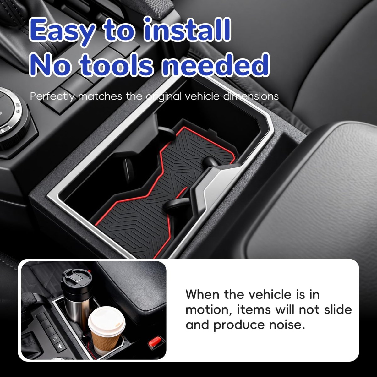 Cup Holder Inserts For 2024 2025 2026 Toyota Tacoma Silicone Center Console And Rear Armrest Coasters Non Slip Anti Dust