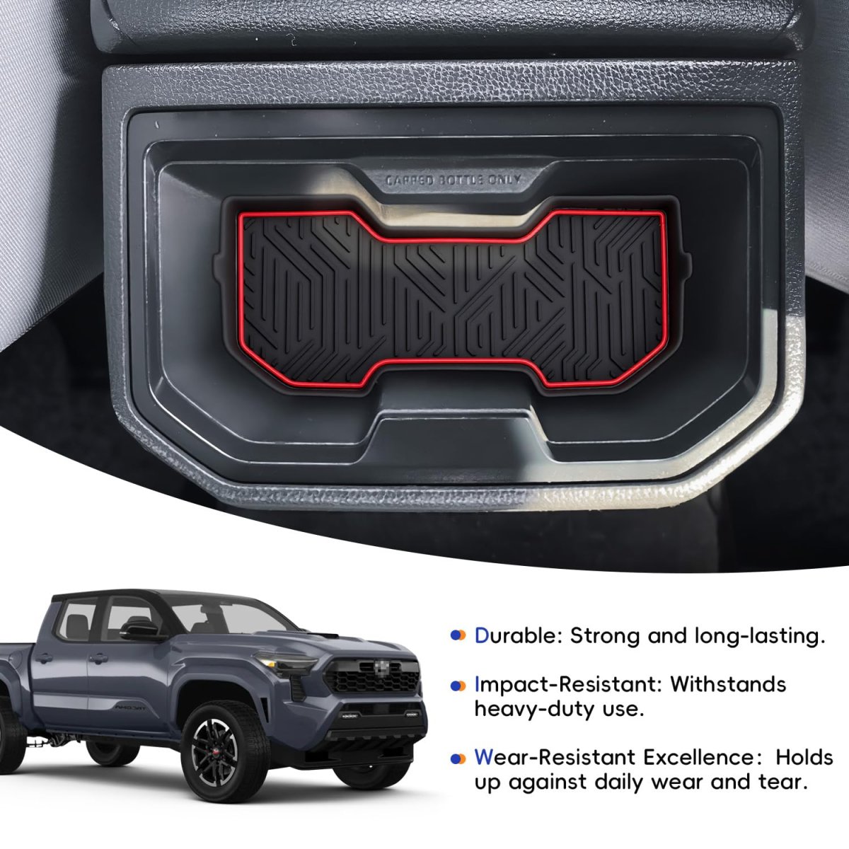 Cup Holder Inserts For 2024 2025 2026 Toyota Tacoma Silicone Center Console And Rear Armrest Coasters Non Slip Anti Dust