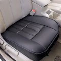 Leader Accessories 2pcs Leather Car Seat Cushions Non-slip Black Front Covers Mat Pad For Cars 