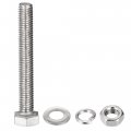 Uxcell M8 X 55mm Hex Head Screws Bolts Nuts Flat Lock Washers Kits 304 Stainless Steel Fully Thread Hexagon 4 Sets