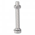Uxcell M8 X 55mm Hex Head Screws Bolts Nuts Flat Lock Washers Kits 304 Stainless Steel Fully Thread Hexagon 4 Sets