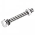 Uxcell M8 X 55mm Hex Head Screws Bolts Nuts Flat Lock Washers Kits 304 Stainless Steel Fully Thread Hexagon 4 Sets