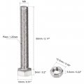 Uxcell M8 X 55mm Hex Head Screws Bolts Nuts Flat Lock Washers Kits 304 Stainless Steel Fully Thread Hexagon 4 Sets