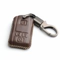 Wfmj Leather For Gmc Sierra Yukon Chevrolet Silverado Colorado Cadillac Remote Smart 4 Buttons Key Case Cover Fob Chain Brown