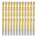 12pcs Titanium Twist Drill Bit 5 32 Drilling Dia High Speed Steel Drills For Hardened Metal Stainless Cast Iron Wood Plastic 