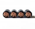 Woolly Mammoth Tire Valve Caps Black Aluminum Set Of 4 For Auto And Bicycle Tires Universal Fit Rustproof Stem With Neoprene O 
