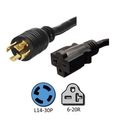 Nema L14-30p To 6-15 20r Plug Adapter 1 Foot 20a 250v 12 3 Awg Iron Box Ibx-1462-01 