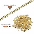 Uxcell 10pcs Upholstery Tacks Strips 1meter Glossy Decorative Nail Trims For Sofa Headboard Chair Furniture With Nails 11mm