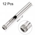 Uxcell 12pcs 6mm Diamond 50mm Length Drill Bit Hole Saw For Tile Glass Marble Fiberglass Ceramic Tool Silver Tone