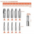 Dtacke Damaged Screw Extractor Set 22 Pcs Stripped For Broken Bolt All-purpose Hss Remover Black
