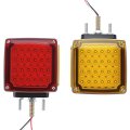 Semi Truck Lights 2 Pack Led Turn Signal Trailer Fender Enhanced 60leds Double Face Amber Red Square Pedestal Side Marker
