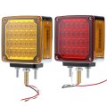 Qwork Semi Truck Lights 2 Pack Led Turn Signal Trailer Fender Enhanced 60leds Double Face Amber Red Square Pedestal Side Marker 