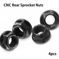 Autobahn88 Motorcycle Sprocket Nut Dress-up Kit Compatible With Kawasaki Ksr 50 80 All Years Black Set Of 4
