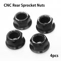 Autobahn88 Motorcycle Sprocket Nut Dress-up Kit Compatible With Kawasaki Ksr 50 80 All Years Black Set Of 4