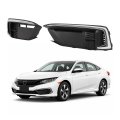 Hecasa Pair Fog Light Bezel Cover For 2019-2021 Honda Civic Replacement 71185-tba-a50 71180-tba-a50 Ho1038146 H01039146 Lamp 