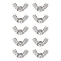 M8x1 25mm Wing Nut 10 Pcs 304 Stainless Steel Butterfly Nuts Fasteners Parts Hand Twist Tighten For Machinery Electronic 