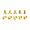 Uxcell Flat Head Socket Cap Screws M3-0 5 X 6mm Brass Inner Hex Drive Fasteners Bolts 20pcs