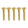 Uxcell Wood Screws M5 X 30mm Slotted Round Head Brass Self-tapping Screw 50 Pcs