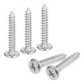 M4x25mm Flat Head Wood Screws 100pcs 304 Stainless Steel Phillips Drive Round Self Tapping For Woodworking Furniture And Diy 