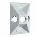 Hubbell-bell 5189-1 Three Hole Weatherproof Cover Rectangular Cluster White 