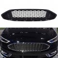 Waltyotur Front Grill Honeycomb Trim Gloss Black Grille Replacement For Fusion 2017 2018