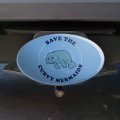 Save The Curvy Mermaids Manatee Funny Humor Oval Tow Trailer Hitch Cover Plug Insert