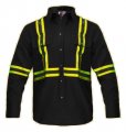 Flame Resistant High Visibility Hi Vis Fr Shirt 100 C 7 Oz X-large Black 