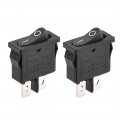 Uxcell 2pcs Spst 2 Position On Off 2pin Boat Rocker Switch Toggle Ac250v 6a Ac125v 10a For 21x9 5mm Snap
