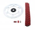Fits Honda Xr650l 650 L Red Chain And Sprocket Silver 13 48 114l