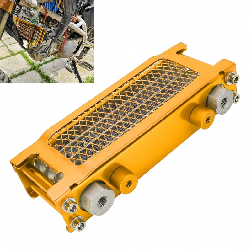 Engine Radiator Kit Motorcycle Oil Cooler Aluminum 4 Rows Replacement For Monkey 125 50cc To 150cc Dirt Pit Bike Gold