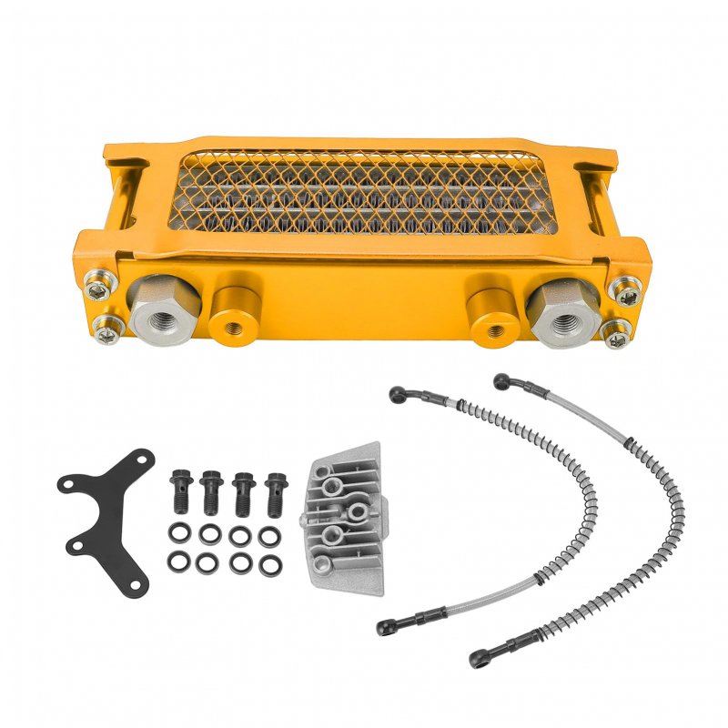 Engine Radiator Kit Motorcycle Oil Cooler Aluminum 4 Rows Replacement For Monkey 125 50cc To 150cc Dirt Pit Bike Gold