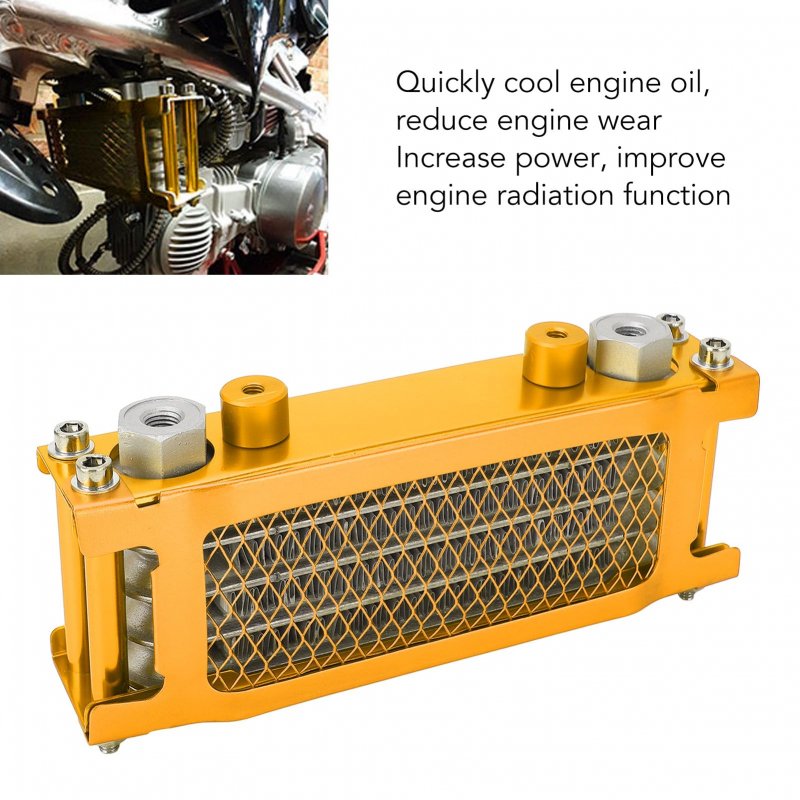 Engine Radiator Kit Motorcycle Oil Cooler Aluminum 4 Rows Replacement For Monkey 125 50cc To 150cc Dirt Pit Bike Gold