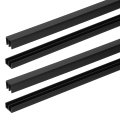 2 Sets Sliding Door Track Fit 5 32 Thick Panel Plastic Upper Lower Window Set For Glass Cabinet Closet 1 3ft X 25 64 Black 